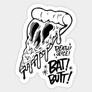 death slice bat butt skeleton creepy dead animation food pizza cream mozzarella art cool love Sticker